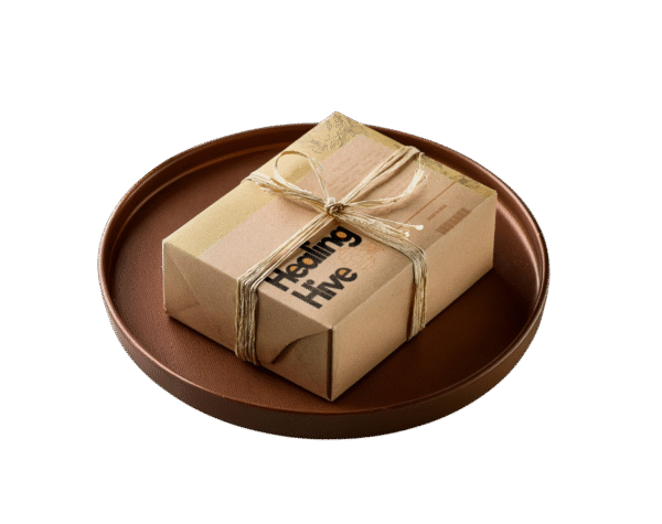 Cold-processed soap with coconut slices and wooden tray